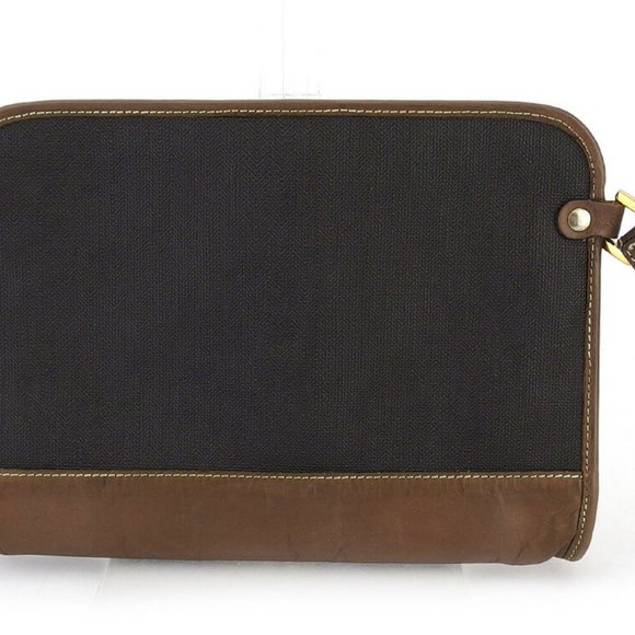 dunhill clutch bag gray gray PVC ~ leather Authentic used - Picture 3 of 8